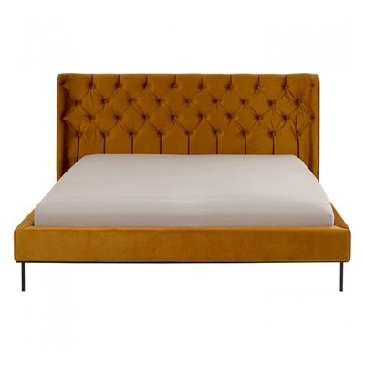 Lit Audrey velours ocre Taille - 160x200cm KARE DESIGN