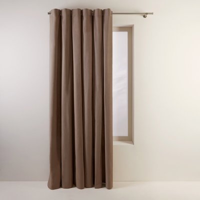 Rideau Lorca Tamisant en Twill 100% coton Marron 143x280 cm MADURA