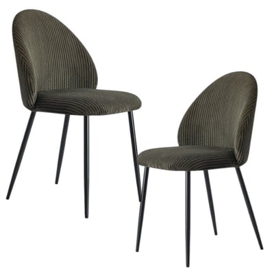 Chaise en tissu côtelé (lot de 2) IENA PIER IMPORT