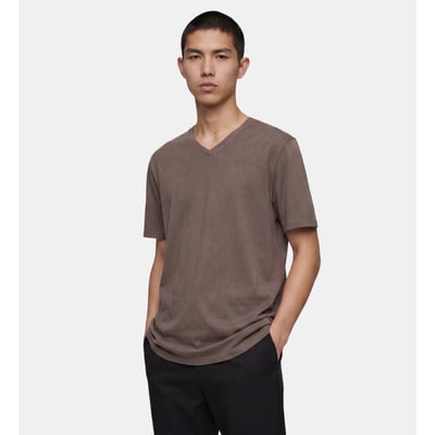 T-shirt sishev droit coton biologique col v GALERIES LAFAYETTE