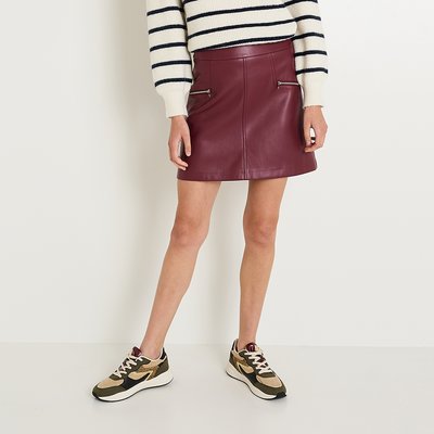 Jupe cuir rouge La Redoute