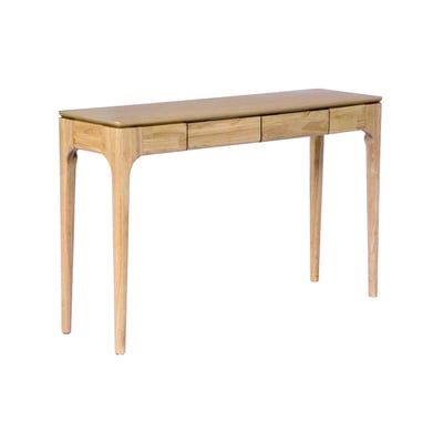 Console bois d'hévéa placage frêne 2 tiroirs ALIENOR SWEEEK
