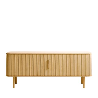 Meuble TV aux portes coulissantes en bois strié L160cm- CALLAN DRAWER