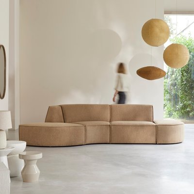 Banquette modulable en tissu camel, 4 places DARIO TIKAMOON