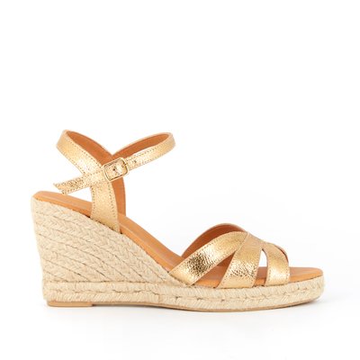 Espadrille compensee doree hot sale