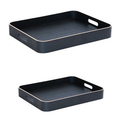 Set de 2 plateaux rectangles 50 cm et 45 cm   en bois TABLE PASSION