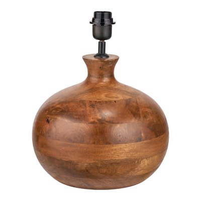 Brown Oiled Finish Mango Wood Round Table Lamp Base SO'HOME