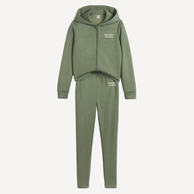 Ensemble 2 pièces, sweat zippé à capuche et legging, en molleton LA REDOUTE COLLECTIONS
