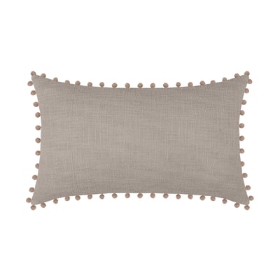 Coussin rectangulaire en coton déhoussable à pompons LOVELY CASA