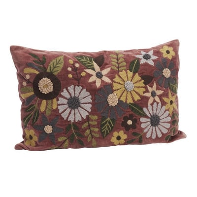 Housse de coussin velours floral brodé MADAM STOLTZ