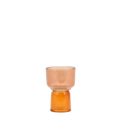 Bougeoir double entrée en verre 15cm ORNAMI
