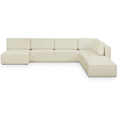 Canapé d'angle droit convertible 8+2 places en tissu bouclé - HARPER MOD HOMIFAB