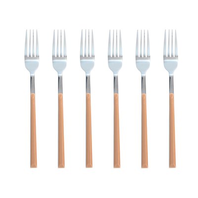 Lot de 6 fourchettes en acier inoxydable, COLORAMA NOVASTYL