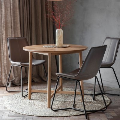 Kargil Scandi Oak Round Dining Table (Seats 4) SO'HOME