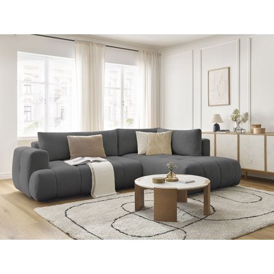 Canapé d'angle convertible 4 places en tissu lisse, FUJI BOBOCHIC