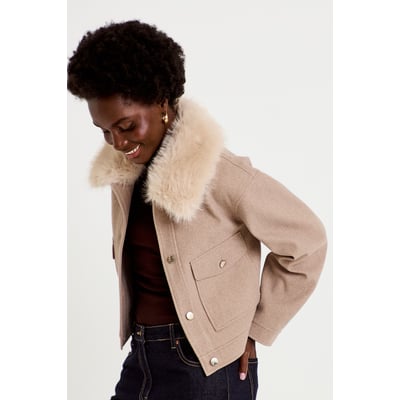 Veste droite cropped col tailleur CACHE CACHE