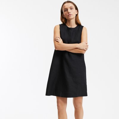 Robe courte évasée sans manches, en lin LA REDOUTE COLLECTIONS