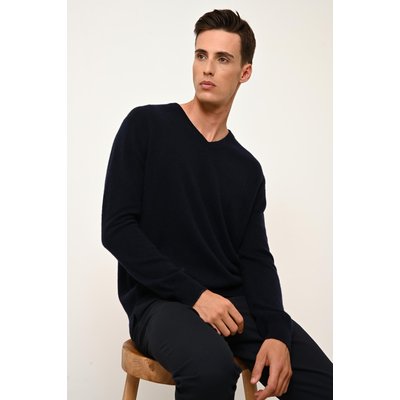 Pull Col V  Navy Walt JUST CASHMERE