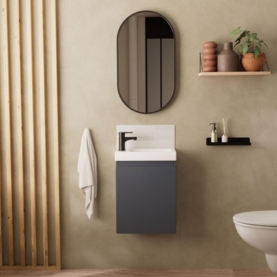 Meuble lave-mains + miroir ovale LISA MOB IN