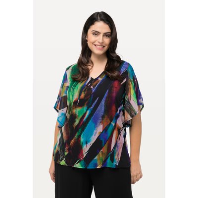 Blouse à décolleté en V et manches 3/4 en ULLA POPKEN