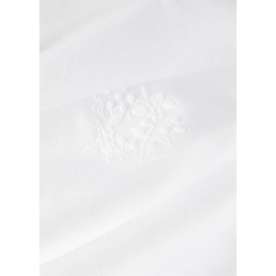 Housse de couette percale de coton broderie fleur lit 180/200 cm MANGO HOME