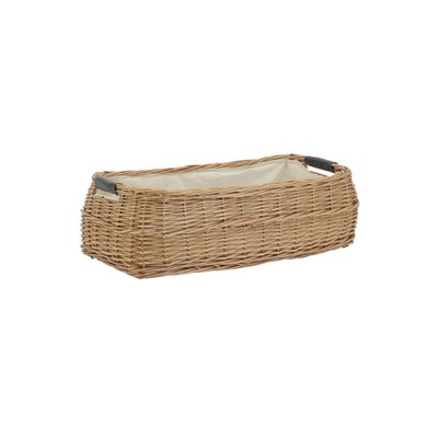 Corbeille rectangulaire en osier buff et coton AUBRY GASPARD