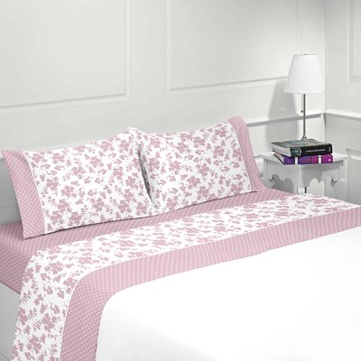 Parure housse de couette coton flanelle 57 fils imprimé MARGARIDA LINANDELLE