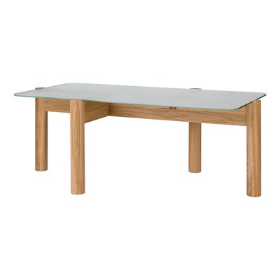 Table basse en bois massif et verre texturé KOB NOO.MA