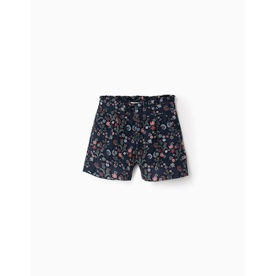 Short en Velours Côtelé à Motif Floral ZIPPY
