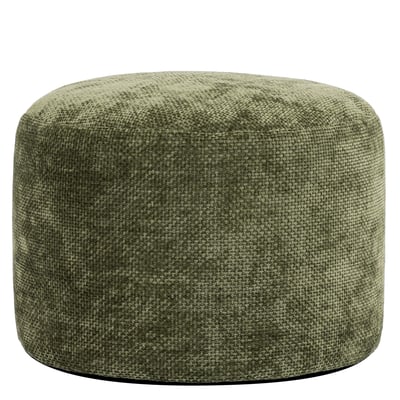 Pouf repose-pieds rond en tissu chenille Oeko-Tex® - MILANO ICON