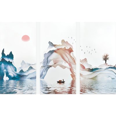 Toile abstraite  paysage zen décoratif RECOLLECTION