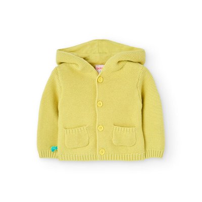 Veste en tricot avec capuche et fermeture par boutons BOBOLI