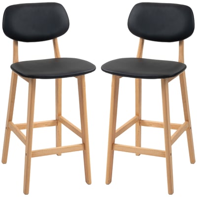 Tabouret de bar Revêtement synthétique Noir HOMCOM