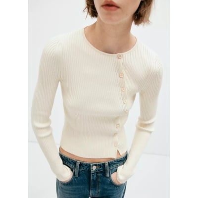Cardigan asymétrique côtelé MANGO
