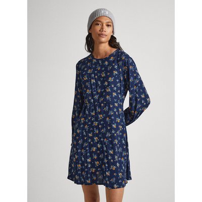 Платье с принтом, круглый вырез PEPE JEANS