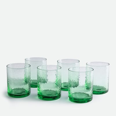 Lot de 6 verres à eau en verre effet martelé, MARTEO  LA REDOUTE INTERIEURS