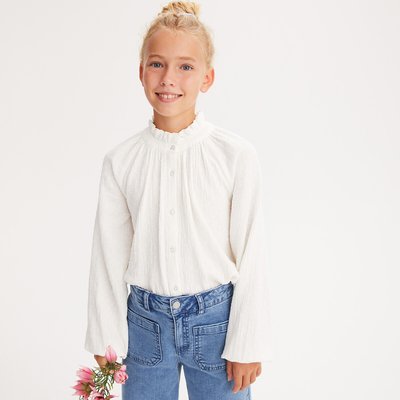 Camicia collo alto ampio in plumetis LA REDOUTE COLLECTIONS
