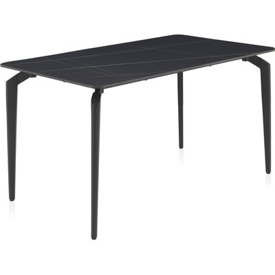 Table céramique noire design avec pieds métal  élégance RECOLLECTION