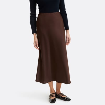 Jupe évasée longue en satin mat, Signature MARION LA REDOUTE COLLECTIONS