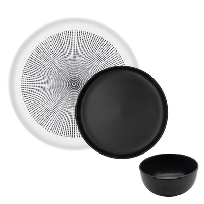 Service 18 pièces noir et blanc - "aïna" LAGUIOLE CUISSON