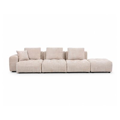 Canapé modulable d'angle velours texturé, COLETTE LISA DESIGN