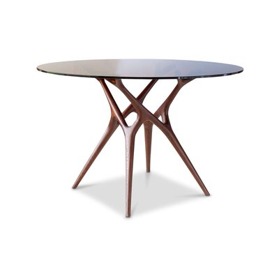 Table ronde en verre et frêne 8 personnes SYLVAE PRODUIT INTERIEUR BRUT