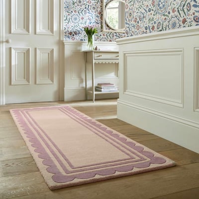 Tapis de couloir en laine à bordure festonné LOIS FLAIR RUGS