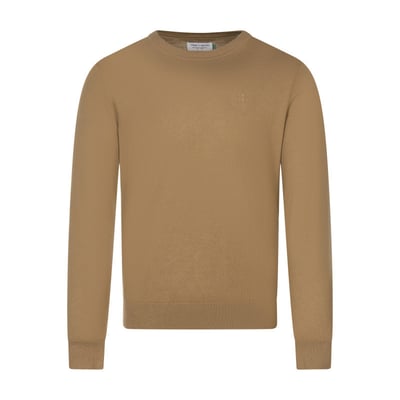 Pull en coton mélangé noir uni coupe regular fit avec un col rond TEDDY SMITH