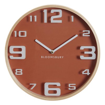 30cm Orange Wooden Retro Wall Clock SO'HOME