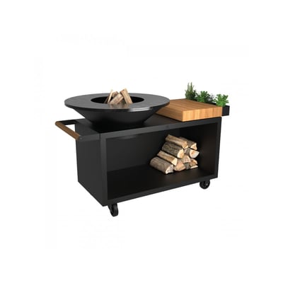 Brasero Island Black 100 Pro Teak Wood OI4B100W OFYR