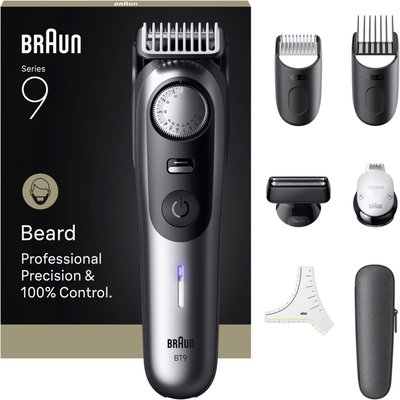 Tondeuse barbe BT9520, molette réglable, 50 hauteurs de coupe, précision 0,25 mm, autonomie 180 mn BRAUN