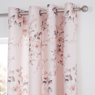 Canterbury Floral Lined Eyelet Curtains CATHERINE LANSFIELD