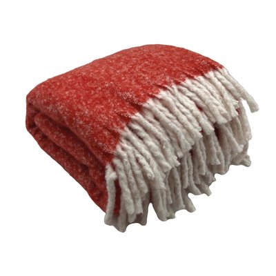 Plaid aspect mohair à franges torsadées TOISON D OR
