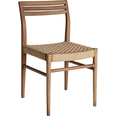 Chaise vintage en teck et corde, Lot de 2 RECOLLECTION